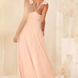 Lulu’s Here's to Us Blush Pink High-Low Wrap Dress (XS)
